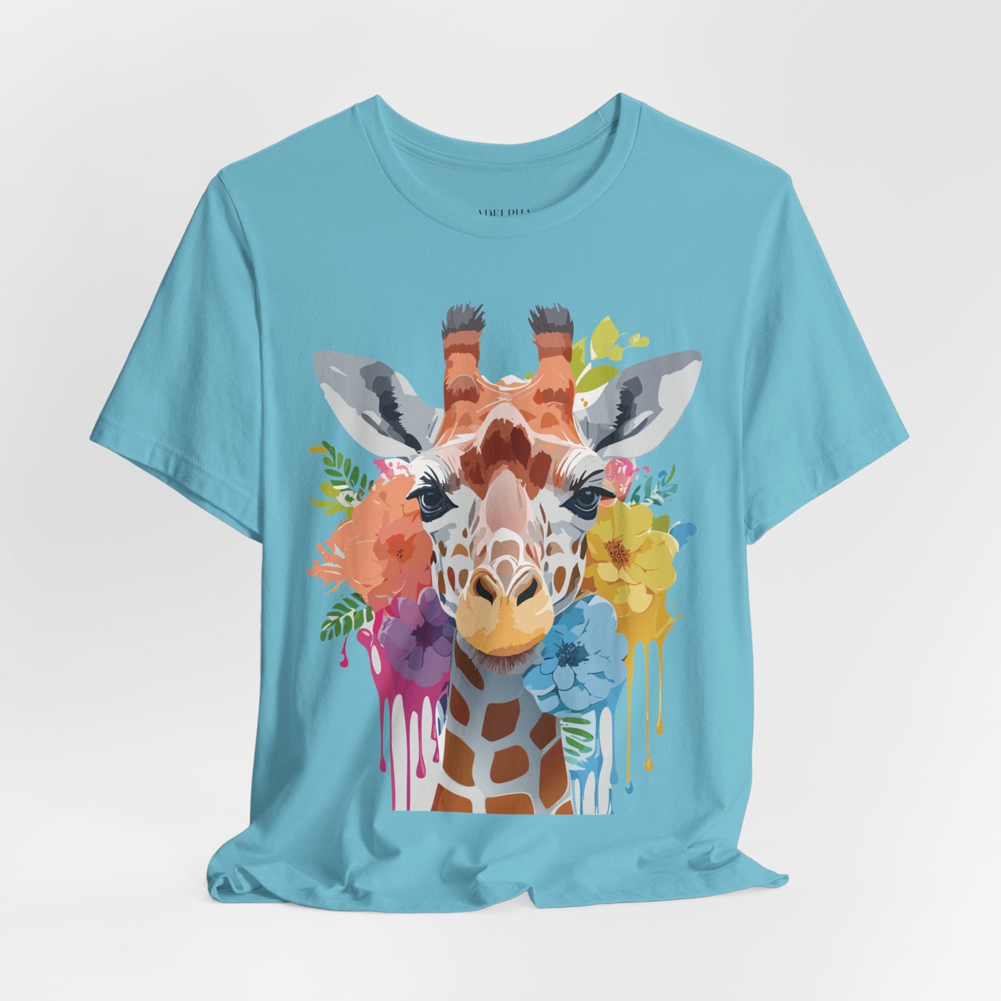 Natural Cotton Tee Shirt with Giraffe