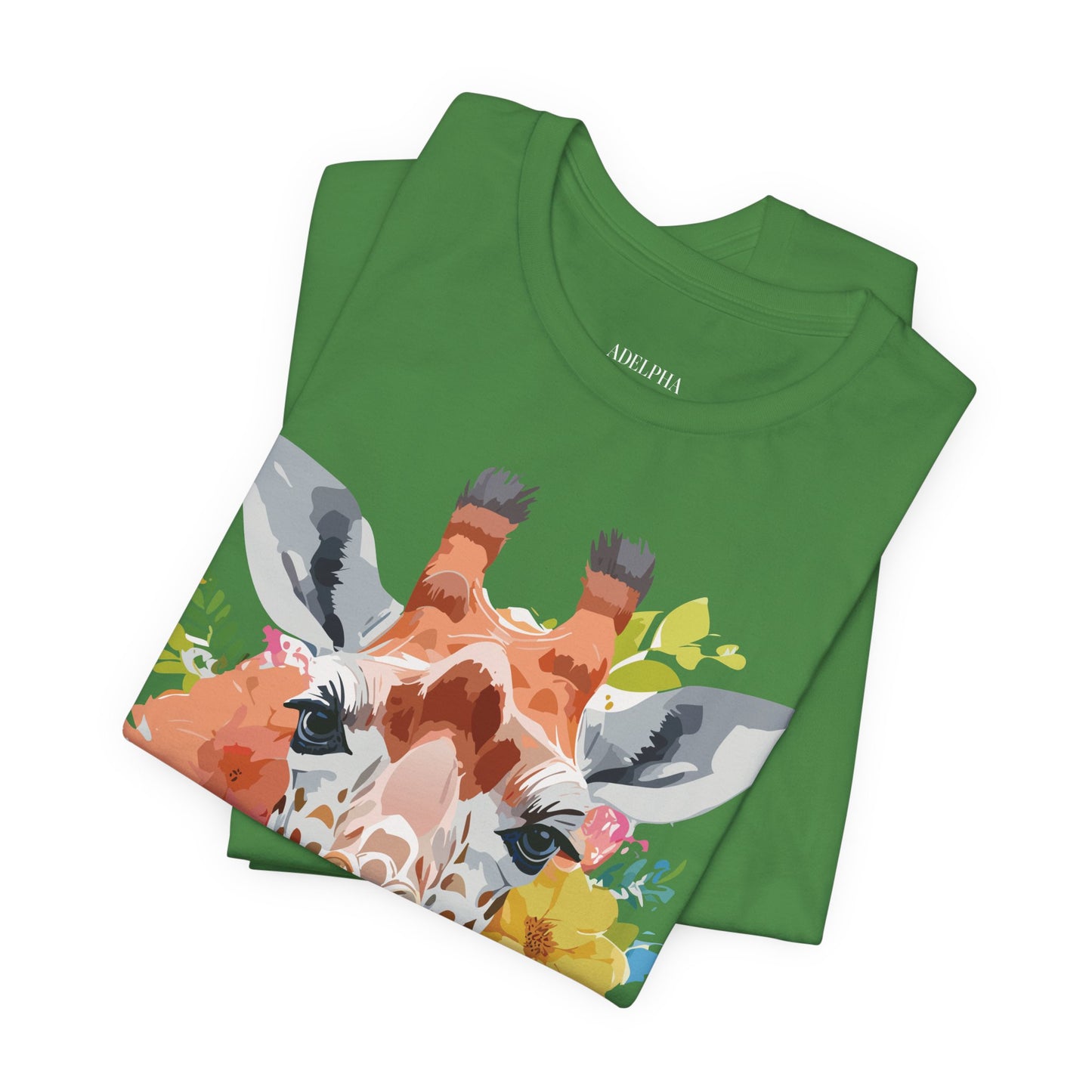 Natural Cotton Tee Shirt with Giraffe