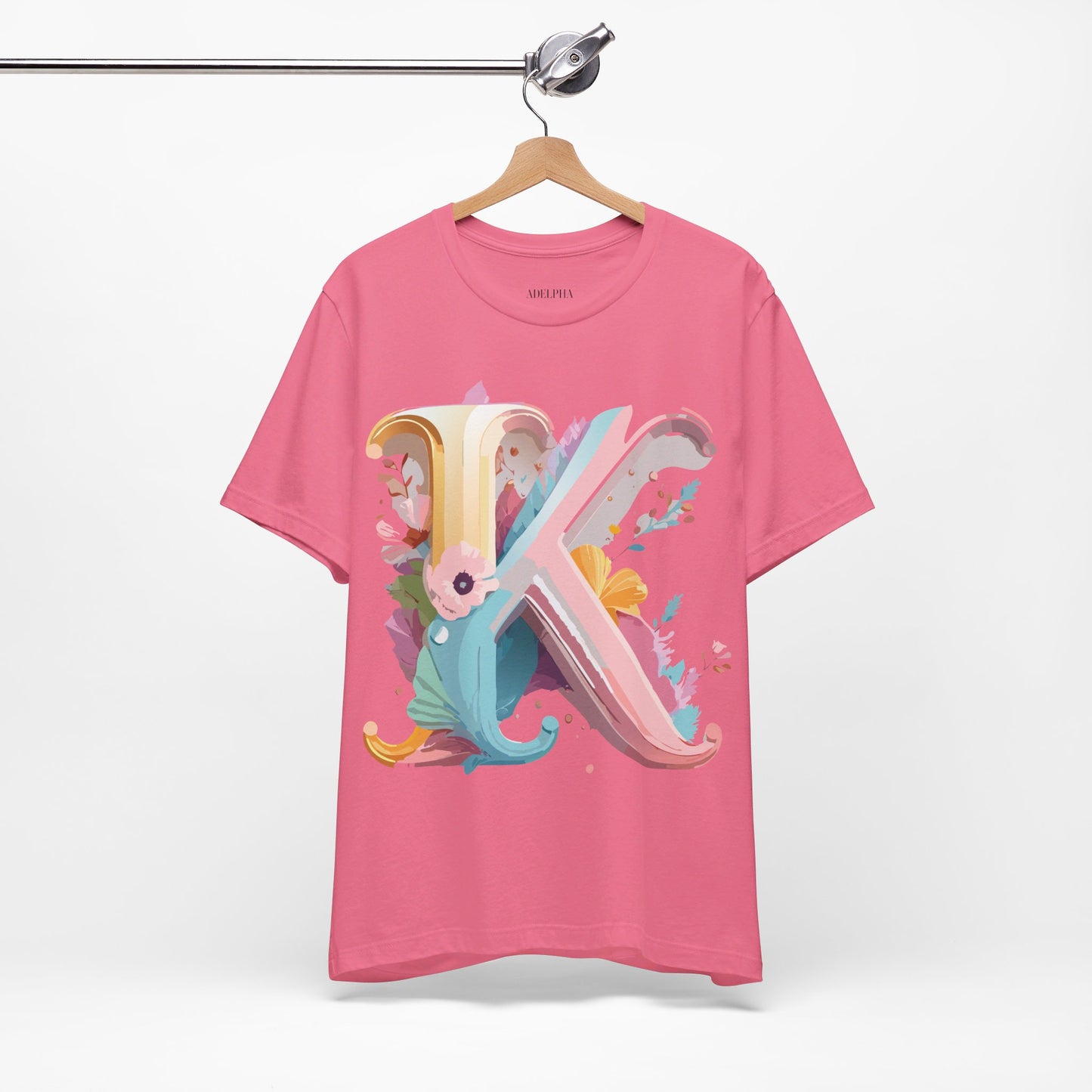 Natural Cotton Tee Shirt - Letters Collection - K