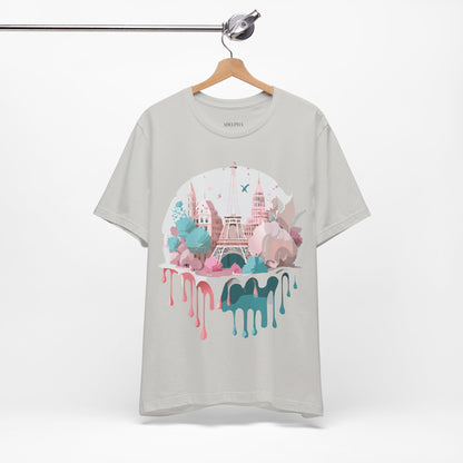 Natural Cotton Tee Shirt - Beautiful Places Collection - Paris Printify