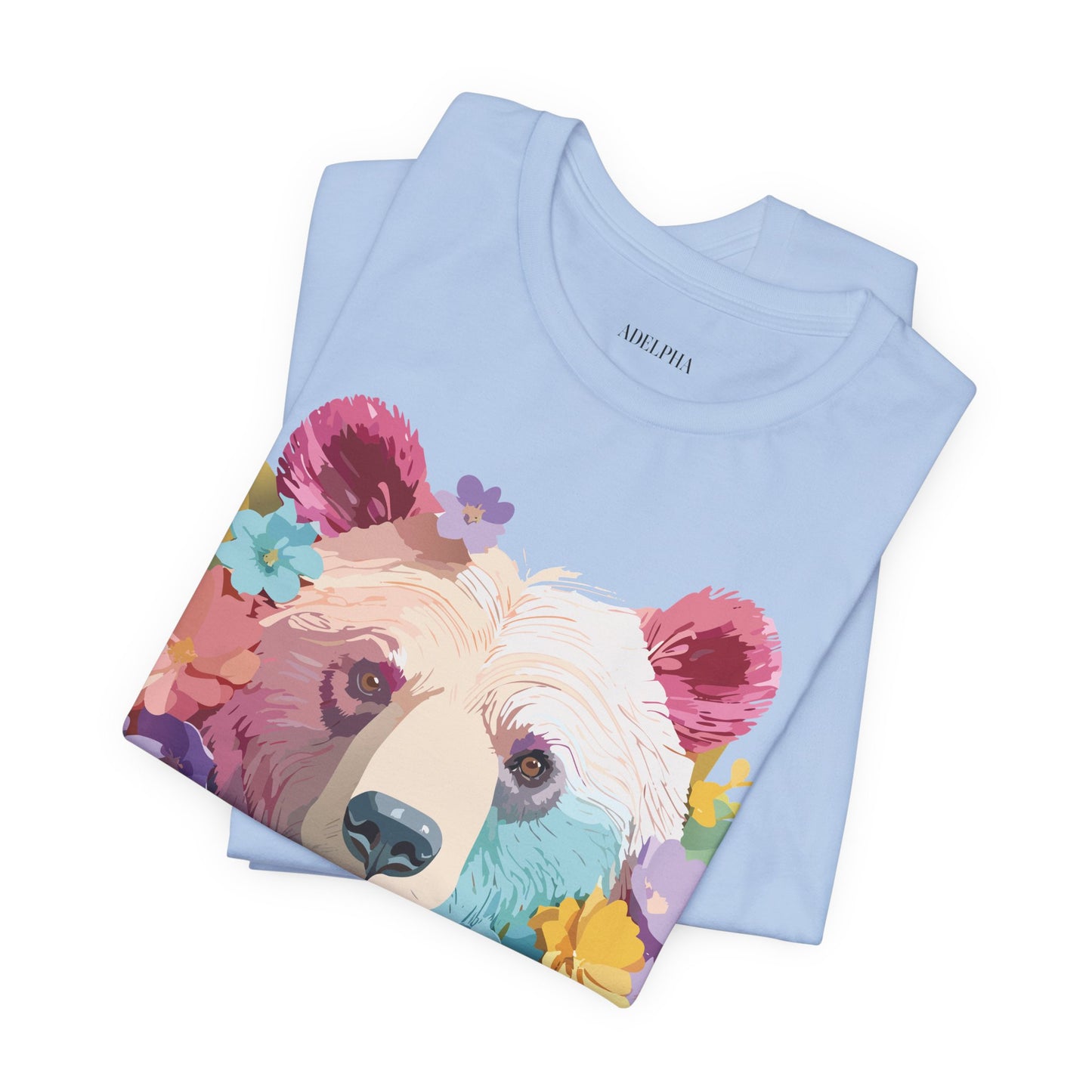 Natural Cotton Tee Shirt with Bear