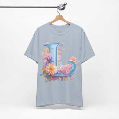 Natural Cotton Tee Shirt - Letters Collection - L Printify