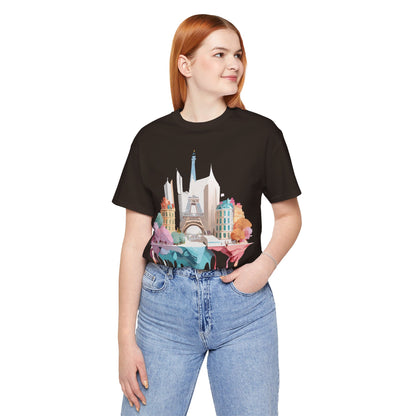 Natural Cotton Tee Shirt - Beautiful Places Collection - Paris Printify
