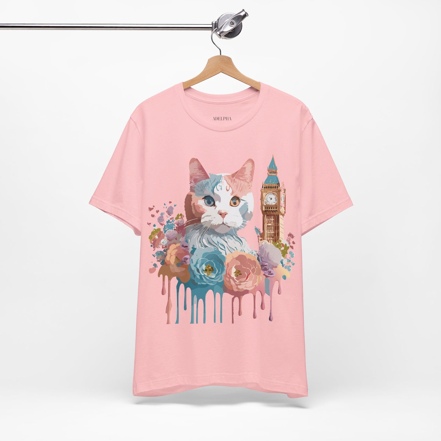 Natural Cotton Tee Shirt with Cat