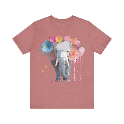 Natural Cotton Tee Shirt with Elephant Printify