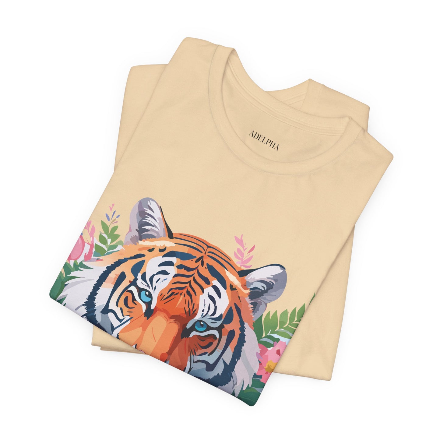 Natural Cotton Tee Shirt with Tiger