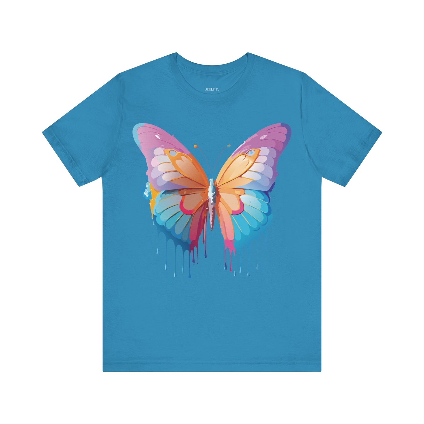 Natural Cotton Tee Shirt with Butterfly