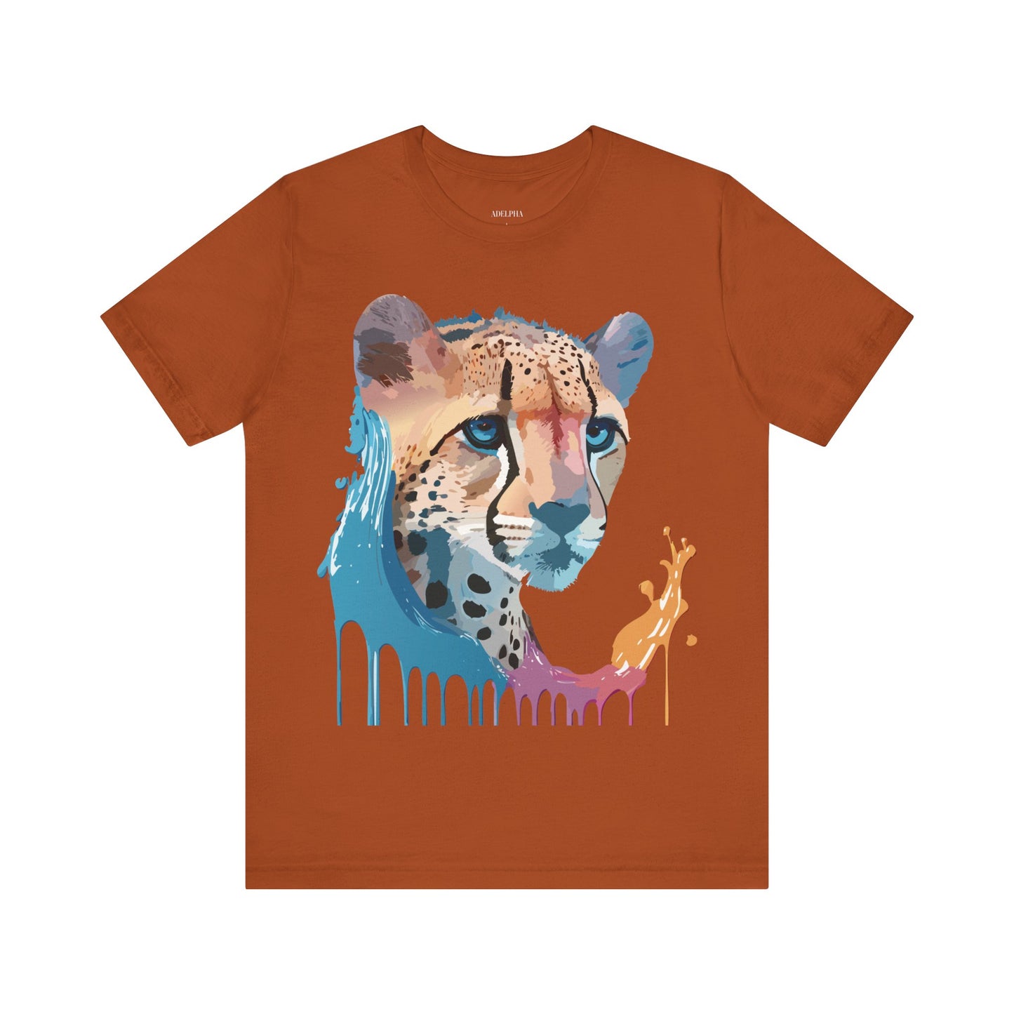 Natural Cotton Tee Shirt with Cheetah