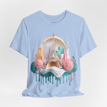 Natural Cotton Tee Shirt - Beautiful Places Collection - Paris Printify