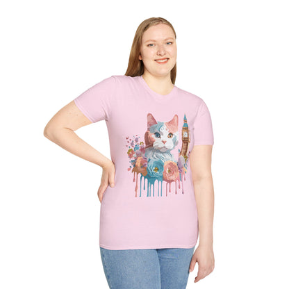 Cat Shirt Unisex Tee Softstyle 64000 Gildan Ring Spun Cotton