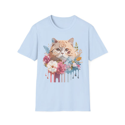 Cat Shirt Unisex Cat Tee Kitten Print Softstyle Gildan 64000