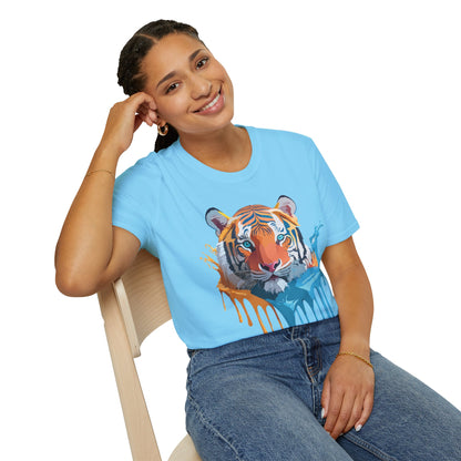 Tiger Shirt Unisex Animal Tee Ring Spun Cotton Gildan Softstyle Short Sleeve