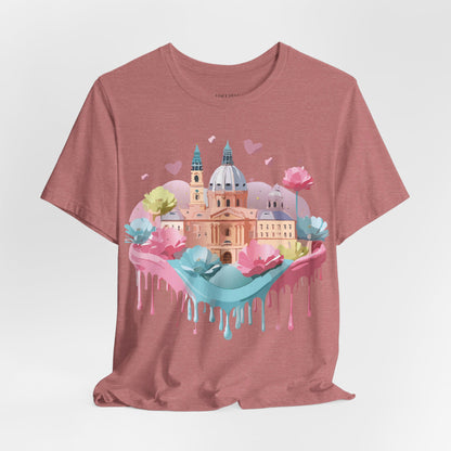 Natural Cotton Tee Shirt - Beautiful Places Collection - Prague Printify