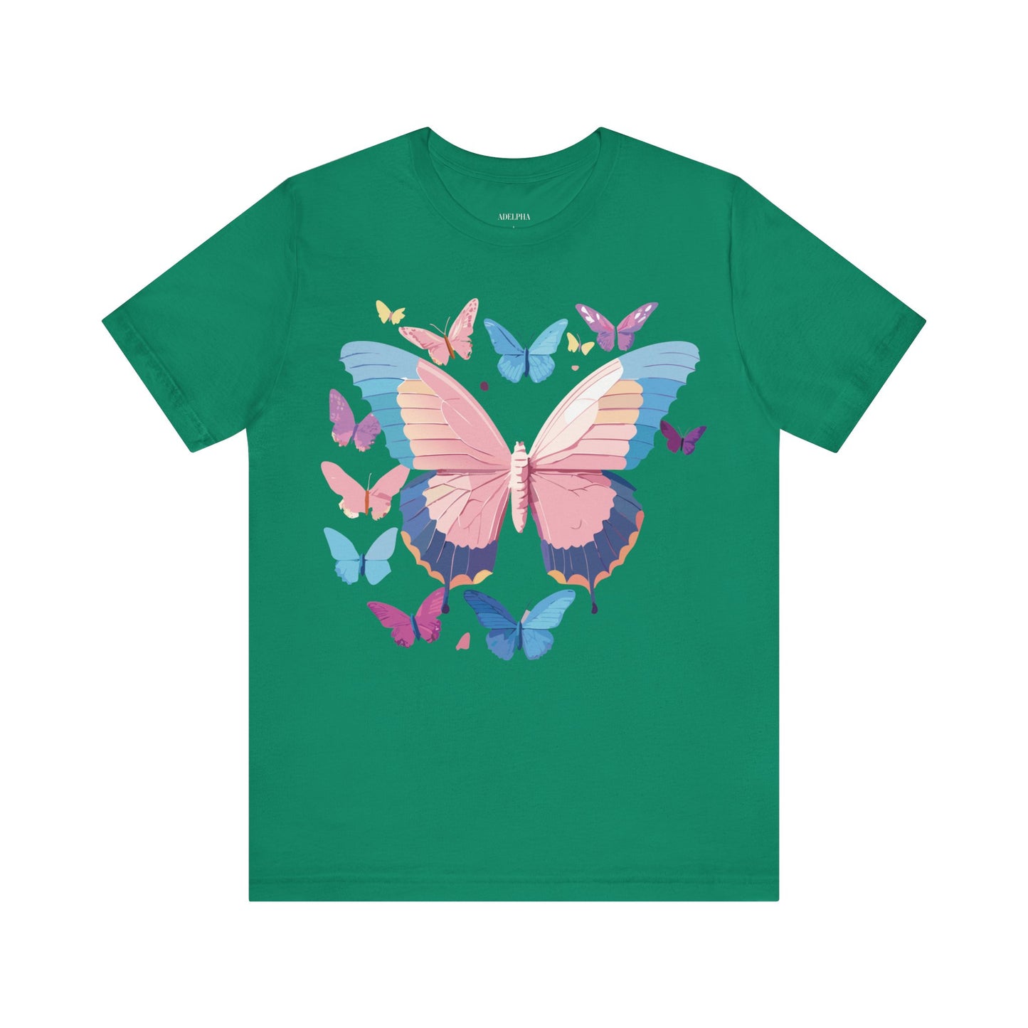 Natural Cotton Tee Shirt with Butterfly