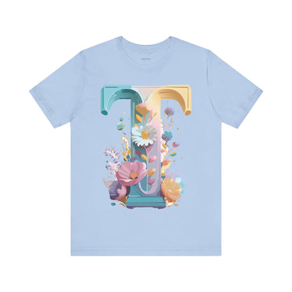 Natural Cotton Tee Shirt - Letters Collection - T Printify