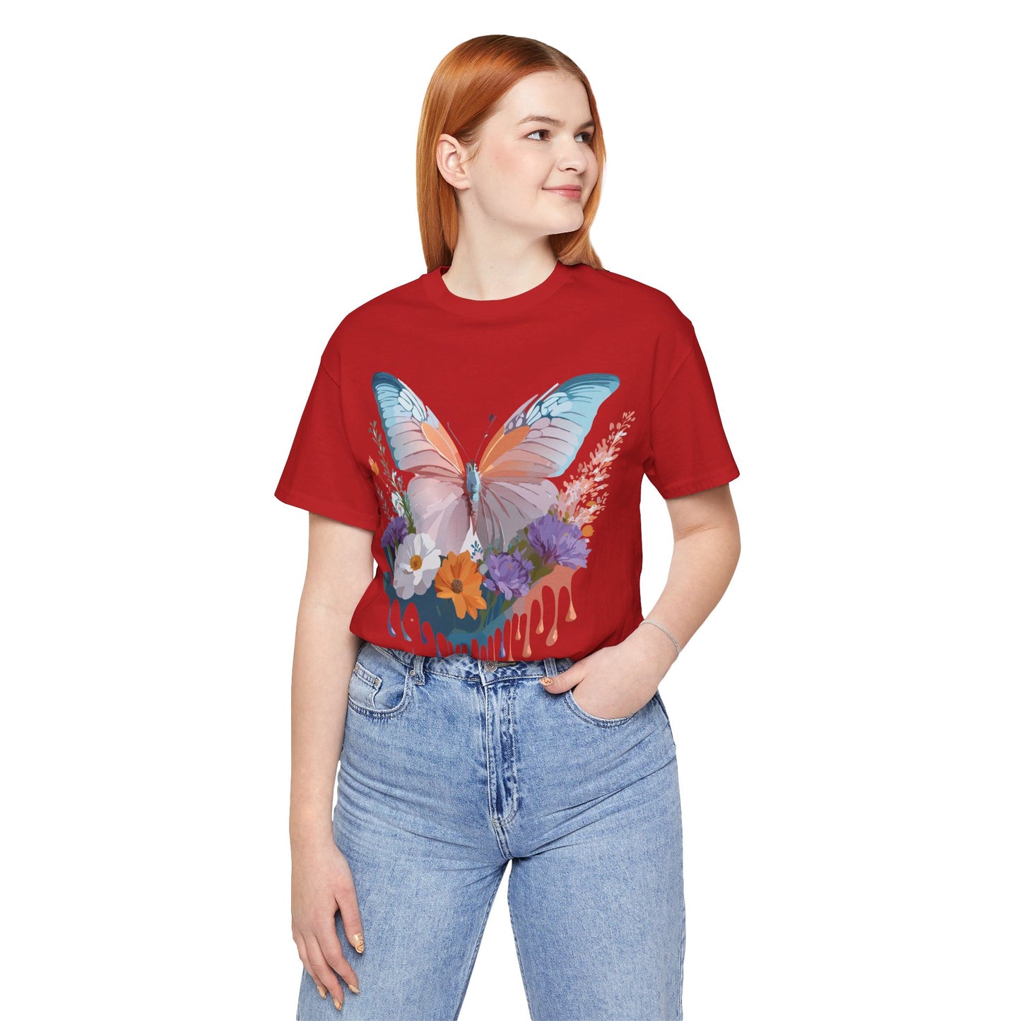 T-Shirt aus natürlicher Baumwolle mit Schmetterling