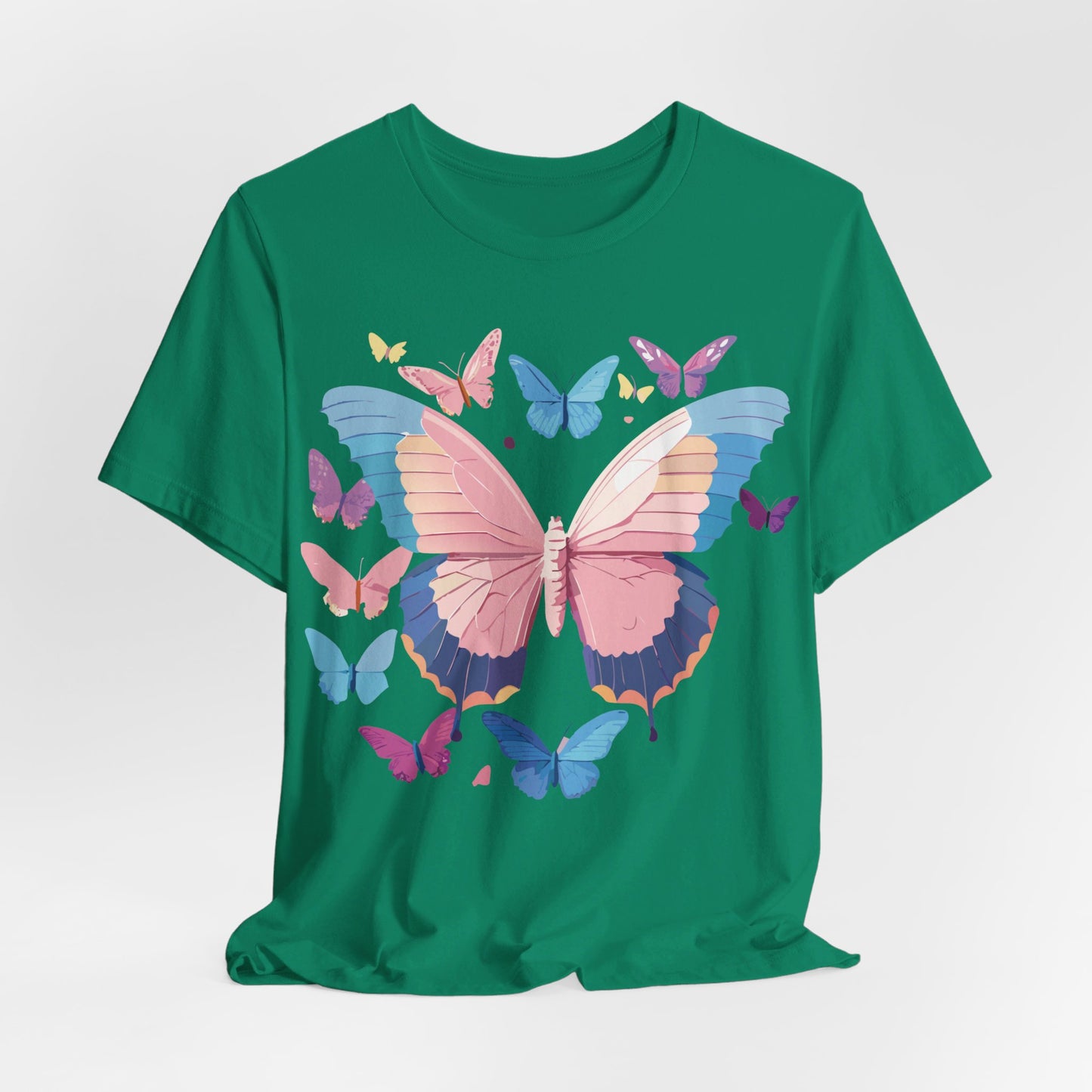 Natural Cotton Tee Shirt with Butterfly