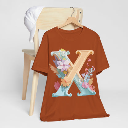 Natural Cotton Tee Shirt - Letters Collection - X Printify