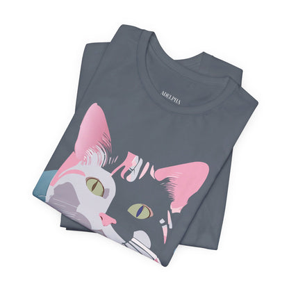 Natural Cotton Tee Shirt with Cat Printify