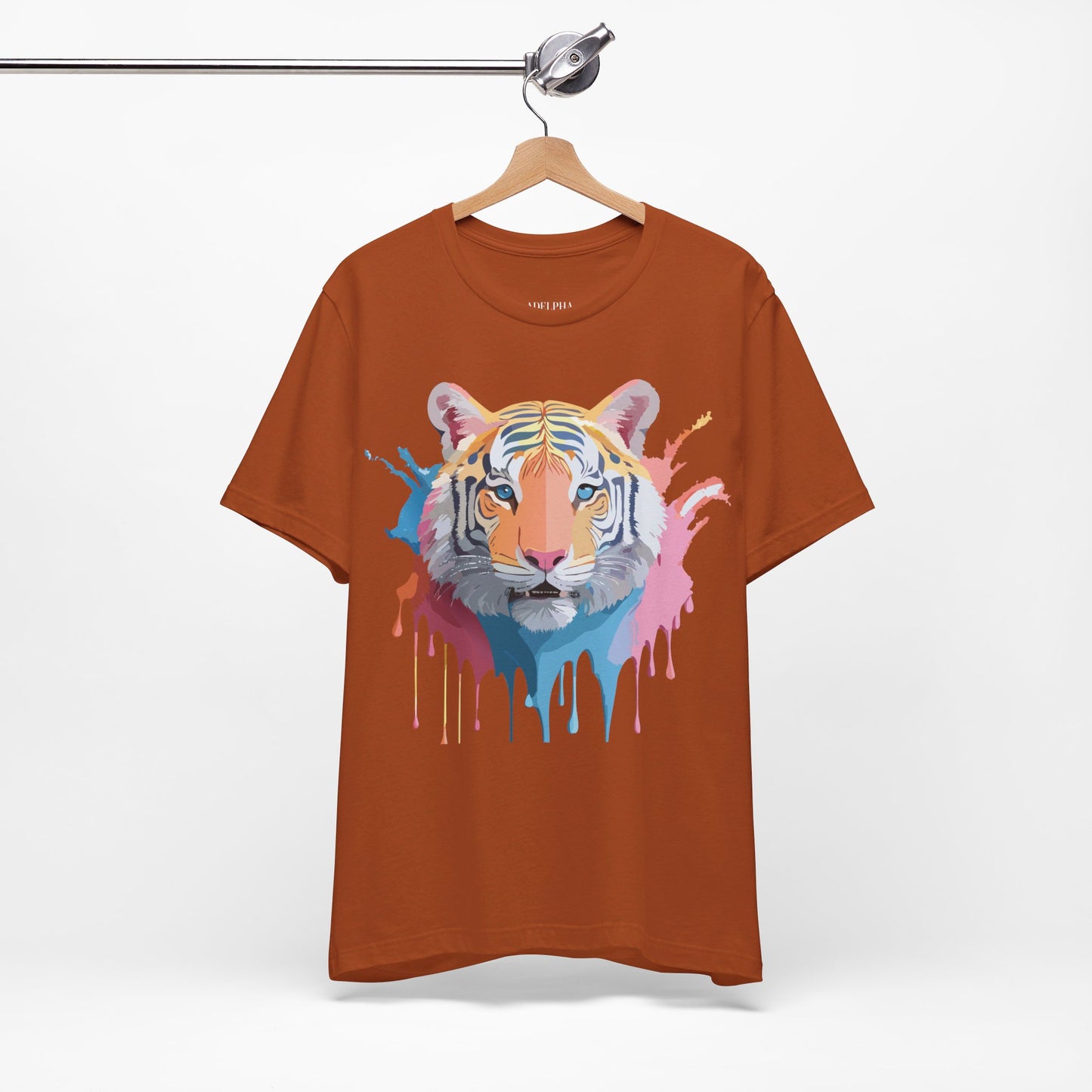 Natural Cotton Tee Shirt with Tiger