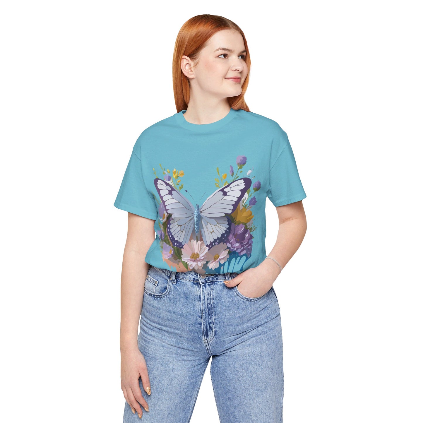 T-shirt en coton naturel avec papillon