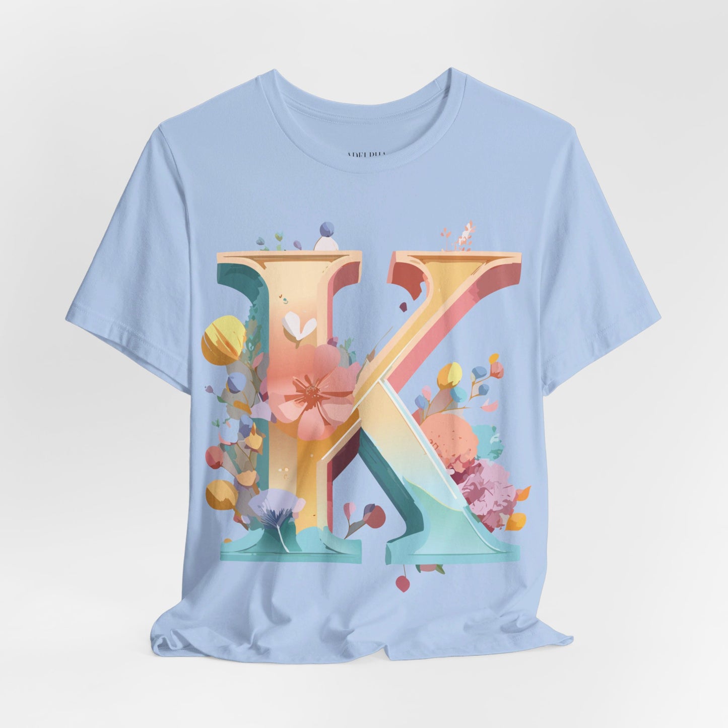 Natural Cotton Tee Shirt - Letters Collection - K