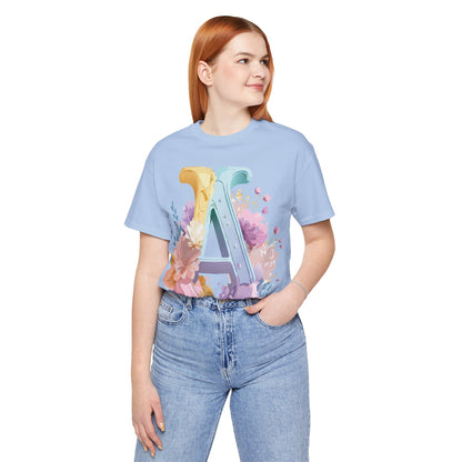 Natural Cotton Tee Shirt - Letters Collection - A Printify