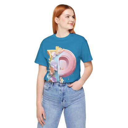 Natural Cotton Tee Shirt - Letters Collection - P Printify