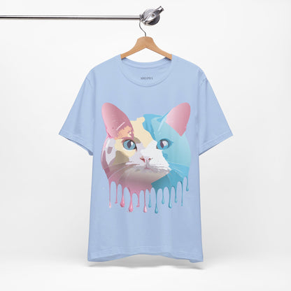 Natural Cotton Tee Shirt with Cat Printify