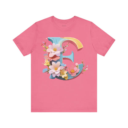 Natural Cotton Tee Shirt - Letters Collection - E Printify