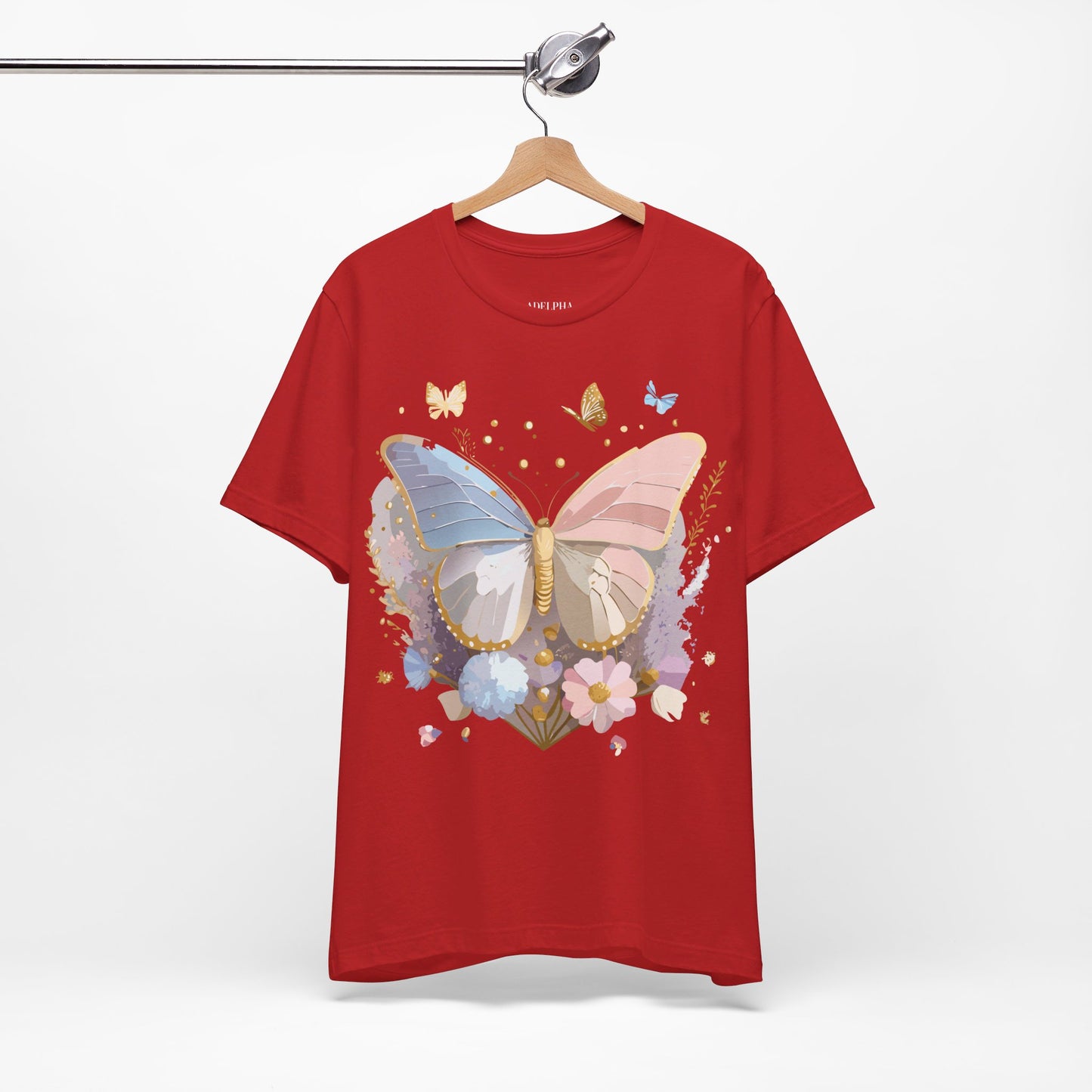 T-Shirt aus natürlicher Baumwolle mit Schmetterling