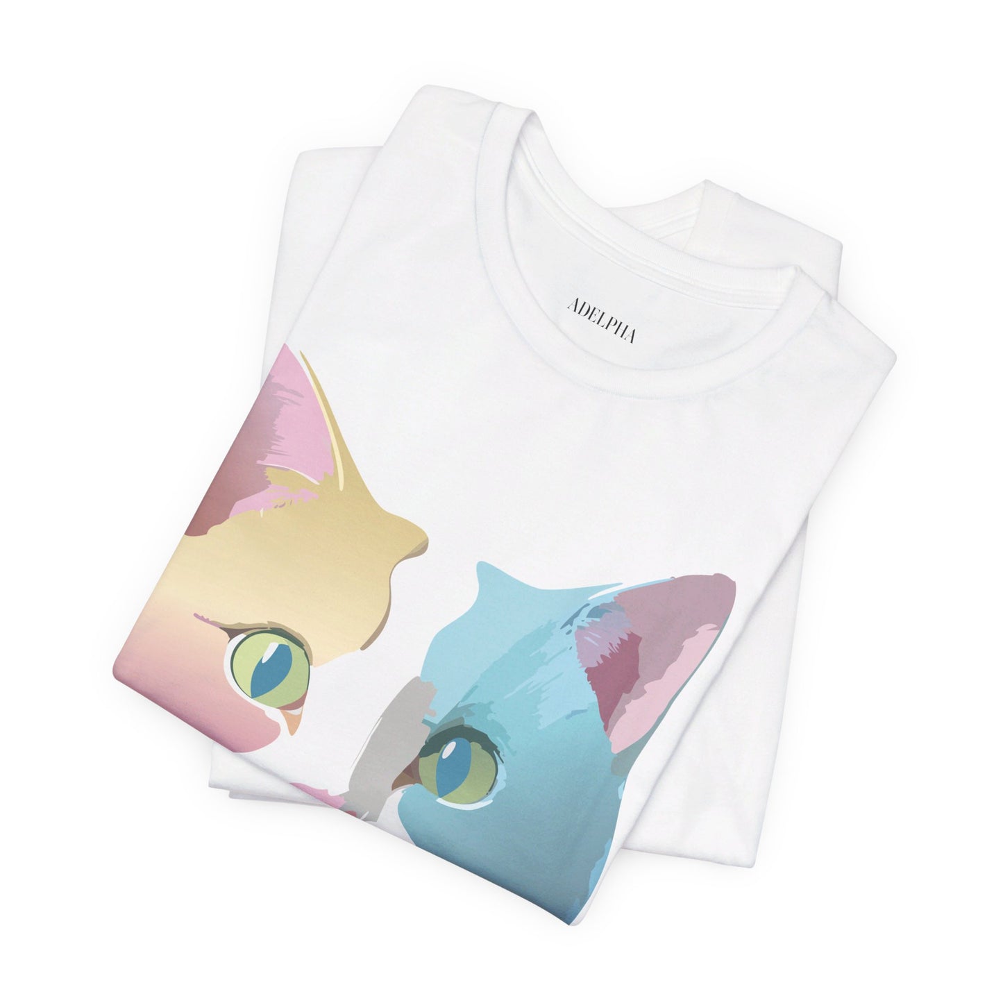 Natural Cotton Tee Shirt with Cat