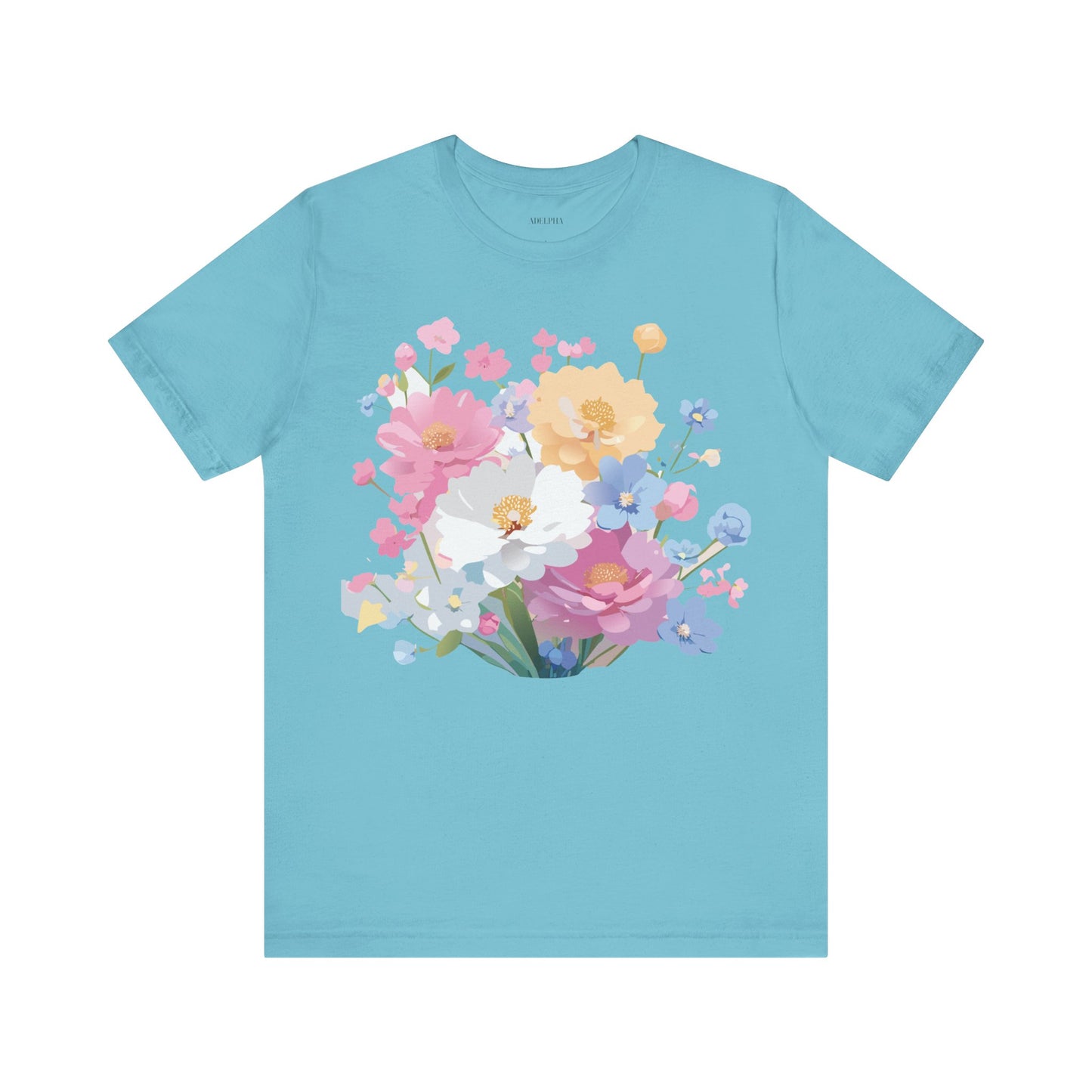 T-shirt en coton naturel avec fleurs