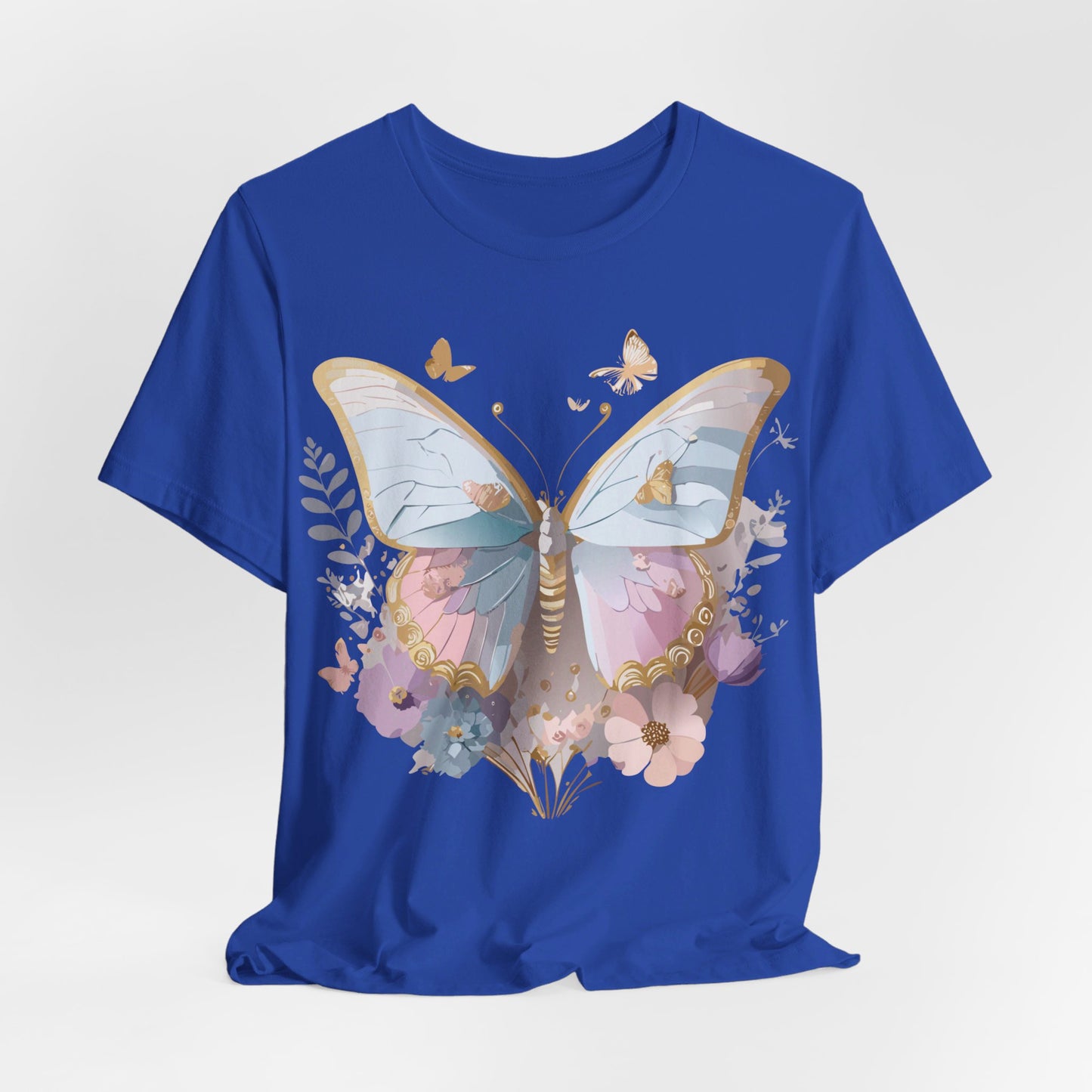 Natural Cotton Tee Shirt with Butterfly