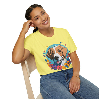 Unisex Dog Shirt Animal Print Tee Gildan Softstyle 64000 Cotton