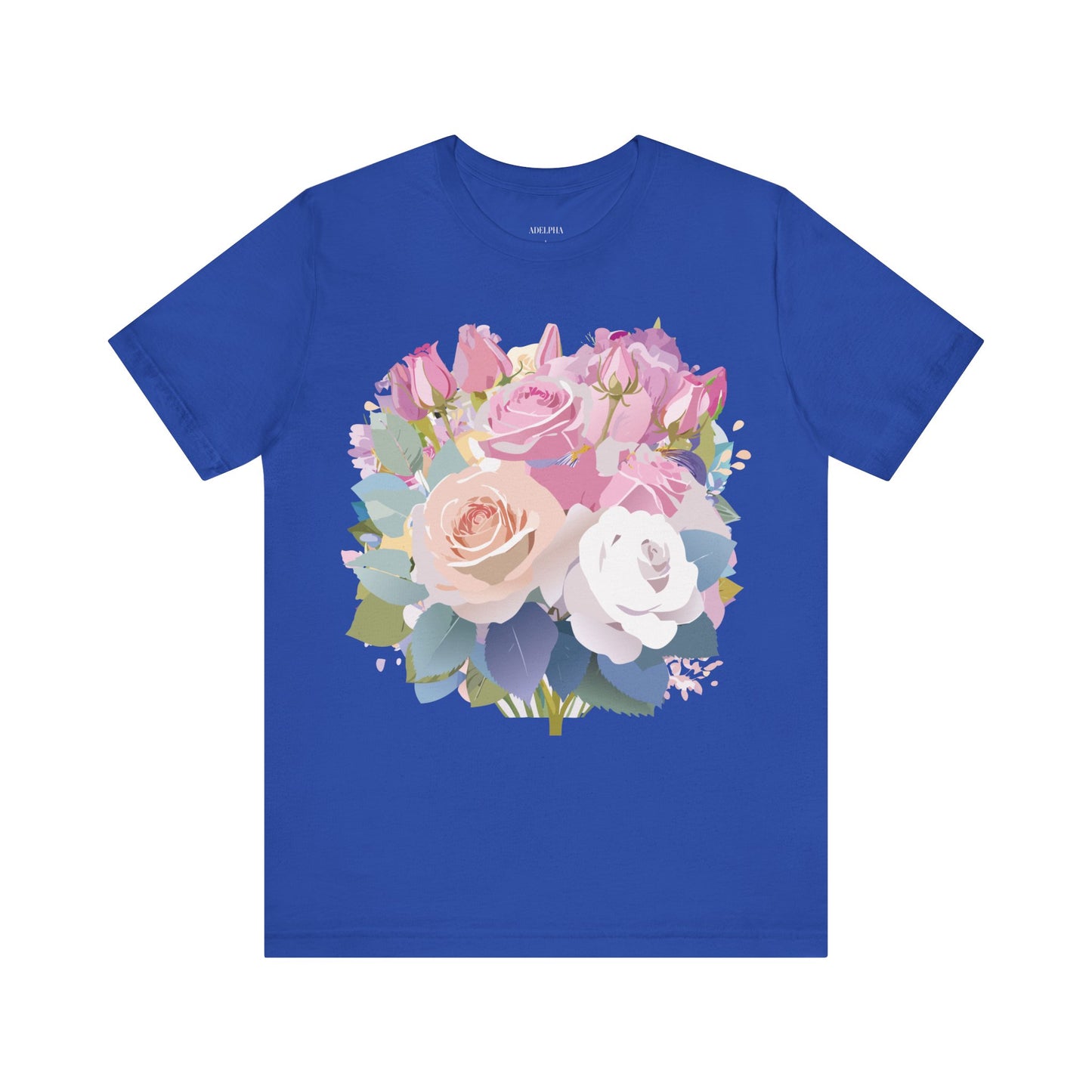 Natural Cotton Tee Shirt with Flowers