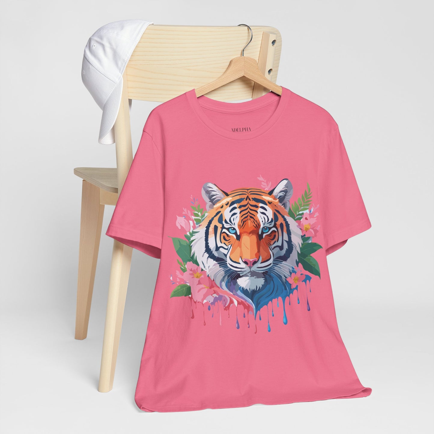 Natural Cotton Tee Shirt with Tiger