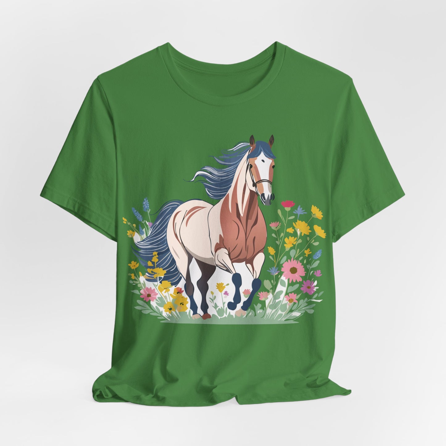 Natural Cotton Tee Shirt with Horse