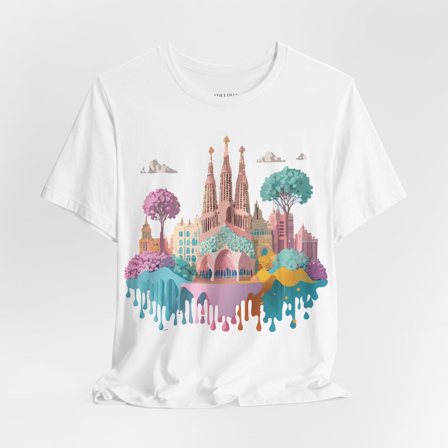 Natural Cotton Tee Shirt - Beautiful Places Collection - Barcelona