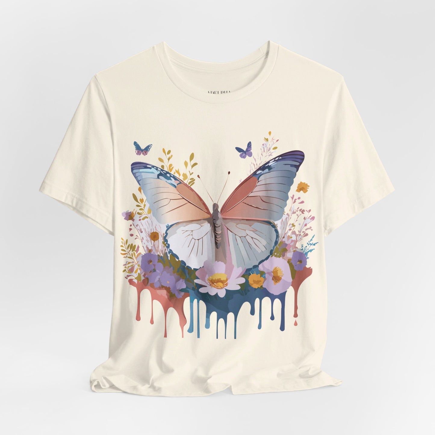 T-Shirt aus natürlicher Baumwolle mit Schmetterling