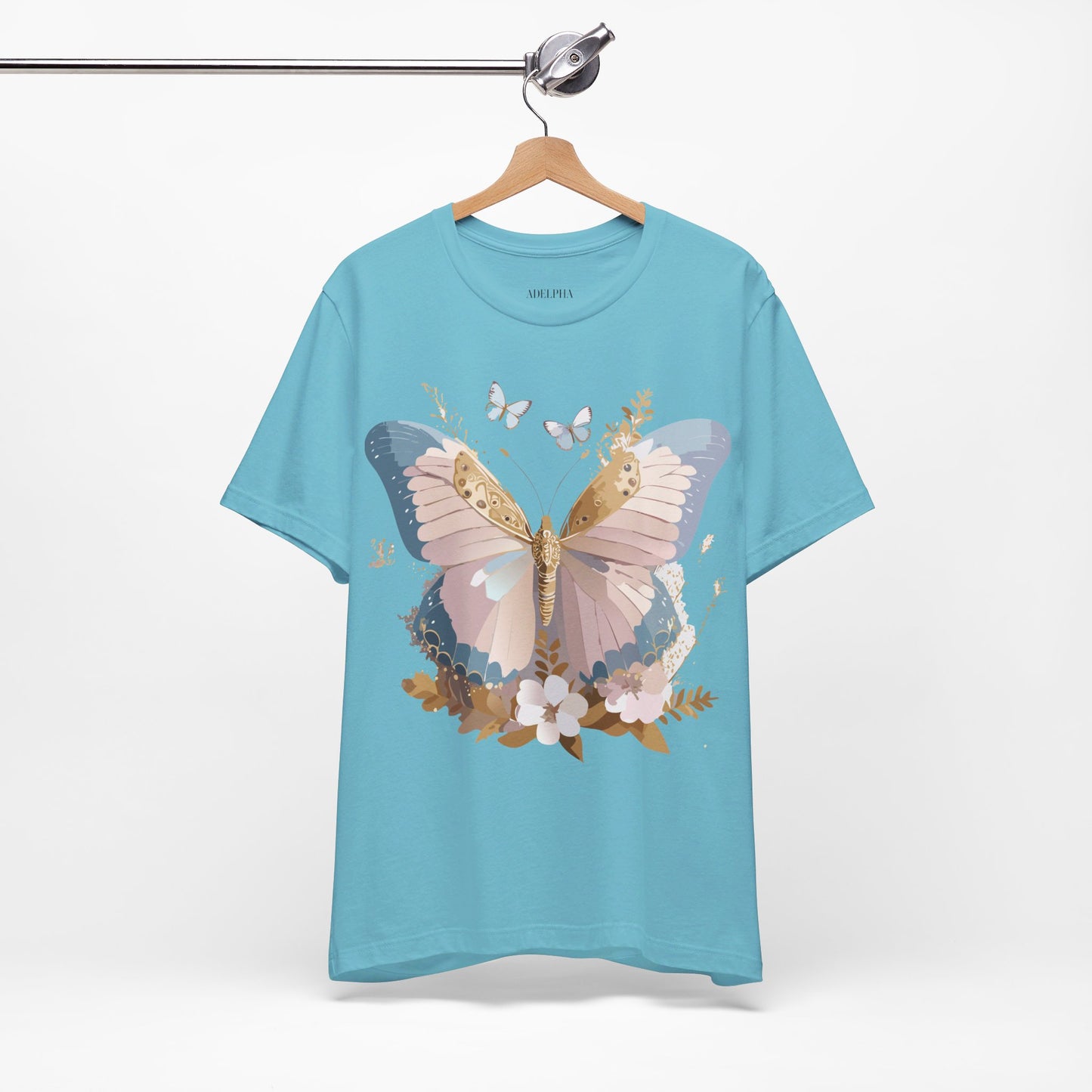 T-shirt en coton naturel avec papillon