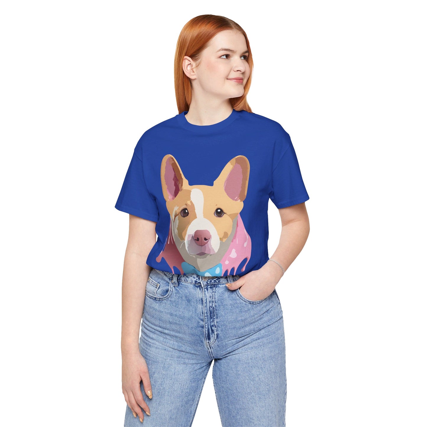 Natural Cotton Tee Shirt with Dog