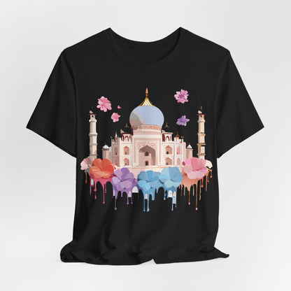 Natural Cotton Tee Shirt - Taj Mahal, India Printify