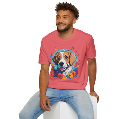 Unisex Dog Shirt Animal Print Tee Gildan Softstyle 64000 Cotton