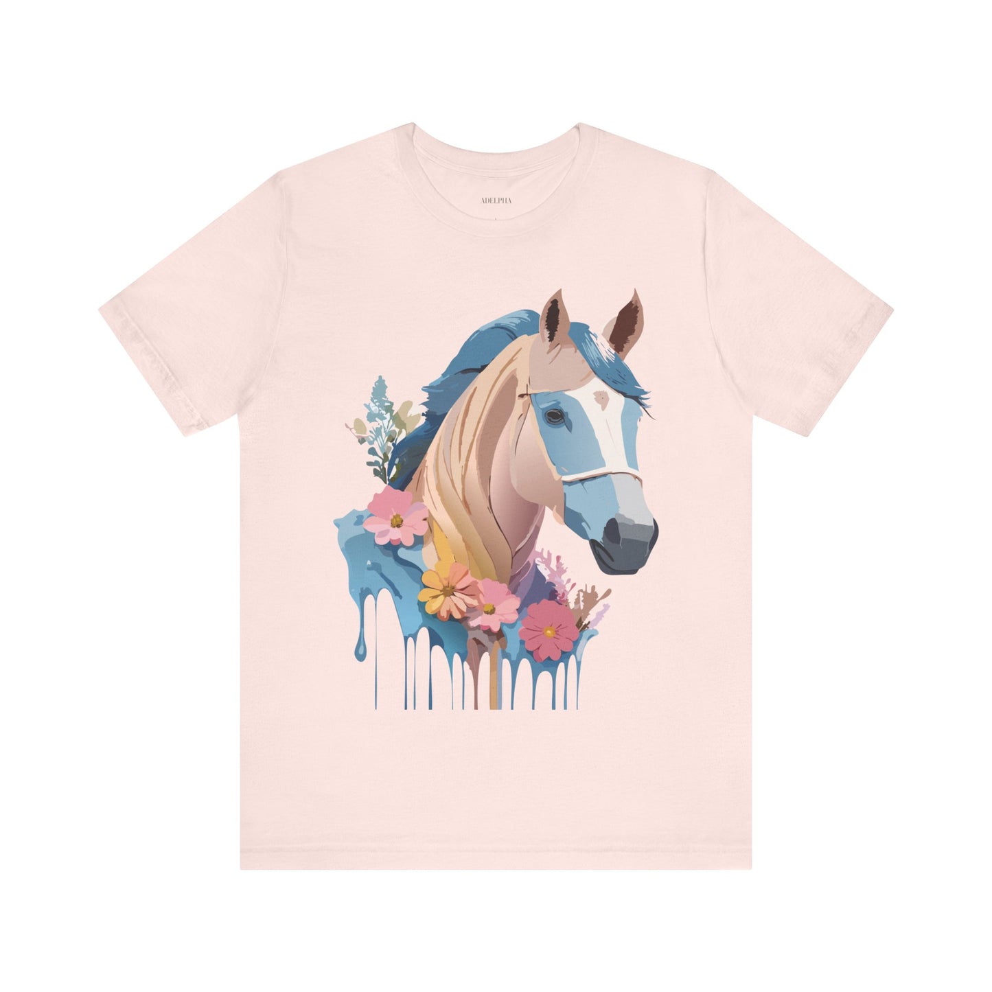 Natural Cotton Tee Shirt with Horse