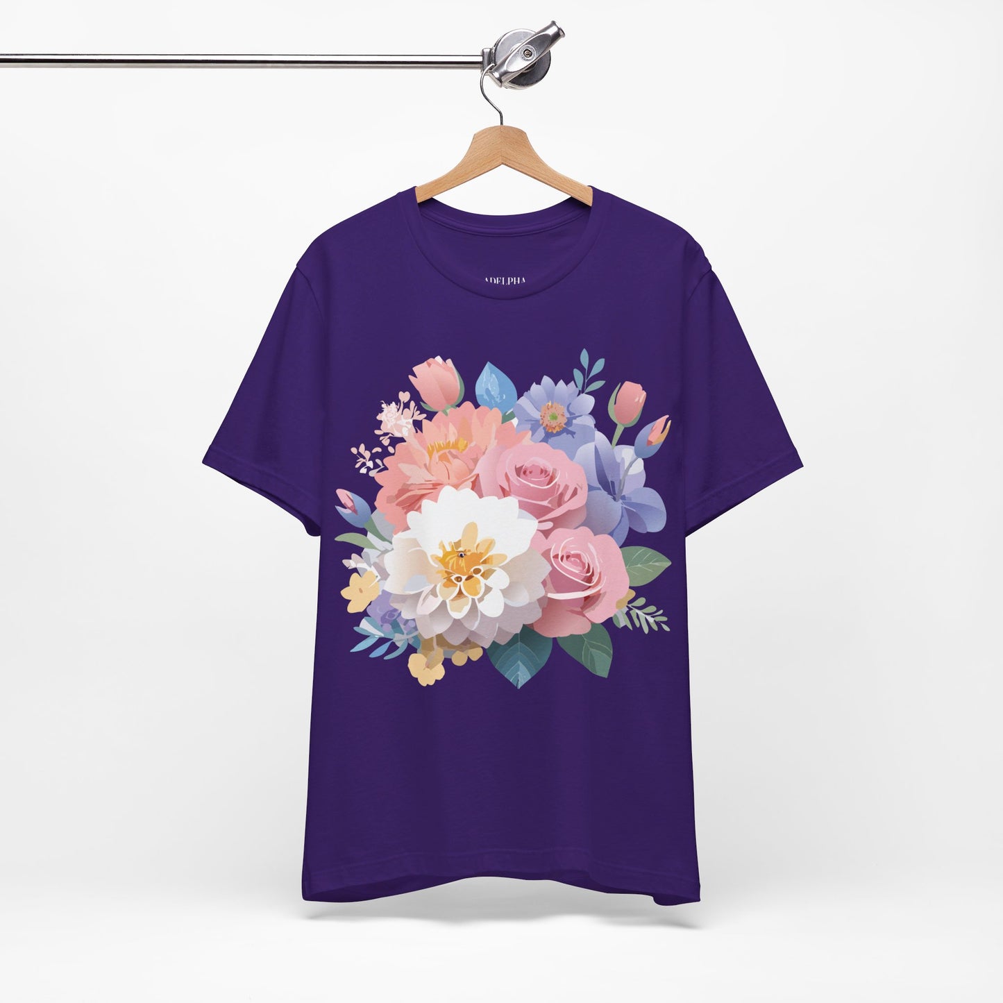 T-shirt en coton naturel avec fleurs