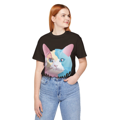 Natural Cotton Tee Shirt with Cat Printify