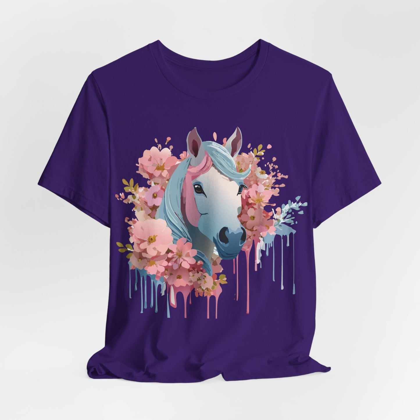 Natural Cotton Tee Shirt with Horse