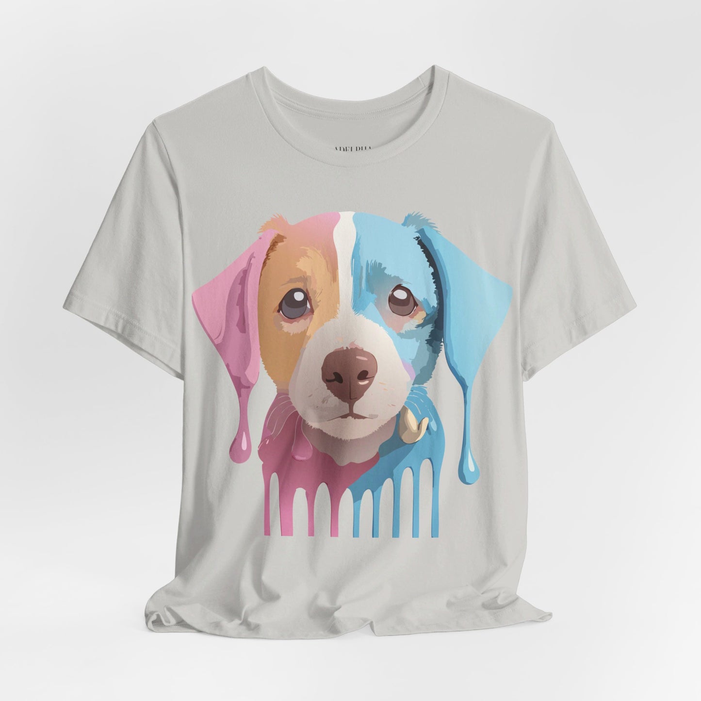 Natural Cotton Tee Shirt with Dog