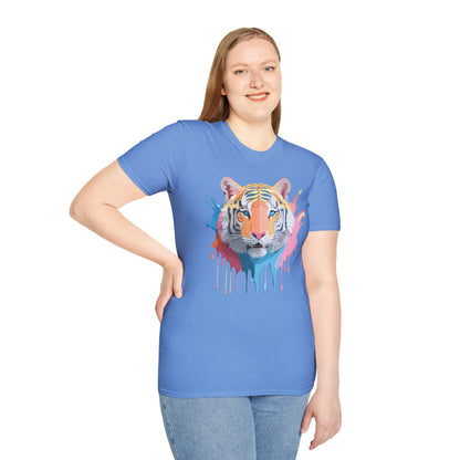 Tiger Print Unisex Softstyle T Shirt Gildan 64000 Comfort Tee